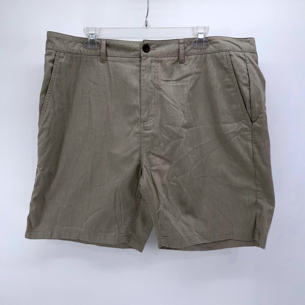 Katin Mens Hybrid Walk Shorts Size 38 Khaki Tan Polyester Cotton Twill Casual